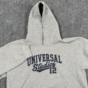 Universal Studios Hoodie Small Gray Hoodie Long Sleeve Pullover Theme Park Youth
